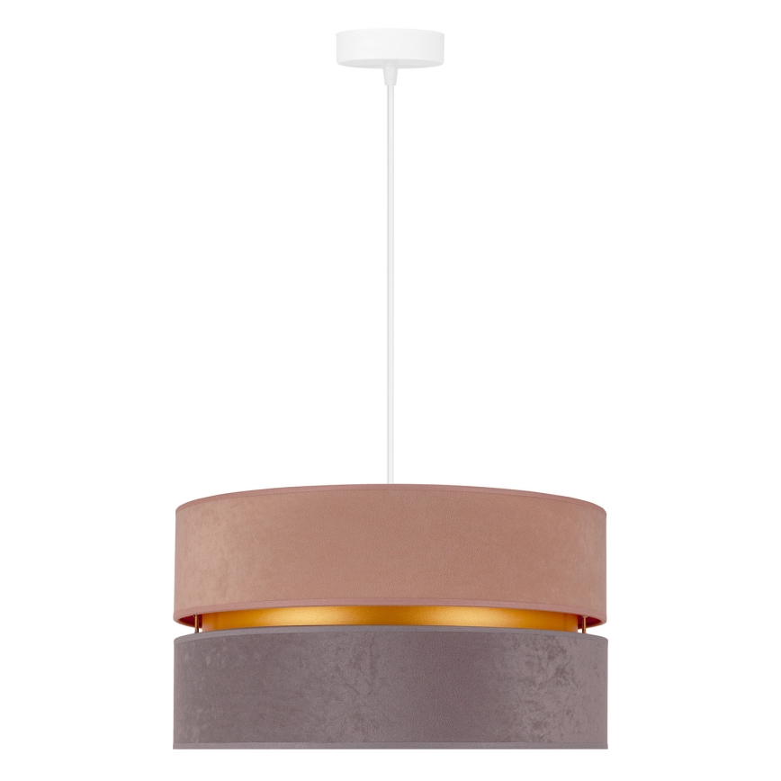 Duolla - Luster na sajli DUO 1xE27/15W/230V Ø 40 cm bež-siva