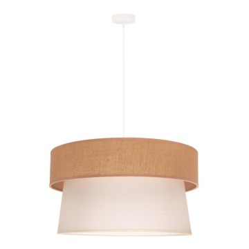 Duolla - Luster na sajli ETNIC 1xE27/40W/230V prečnik 45 cm krem/bež