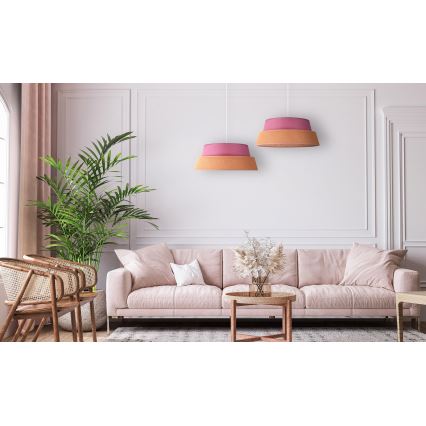 Duolla - Luster na sajli GALAXY 1xE27/40W/230V, prečnik 50 cm, ružičast