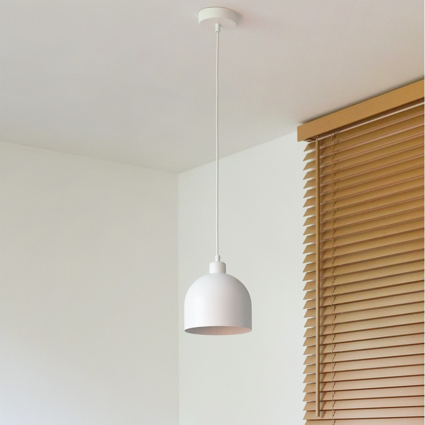 Duolla - Luster na sajli IRONLINE 1xE27/15W/230V prečnik 17 cm, bela