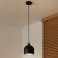 Duolla - Luster na sajli IRONLINE 1xE27/15W/230V, prečnik 17 cm, crna