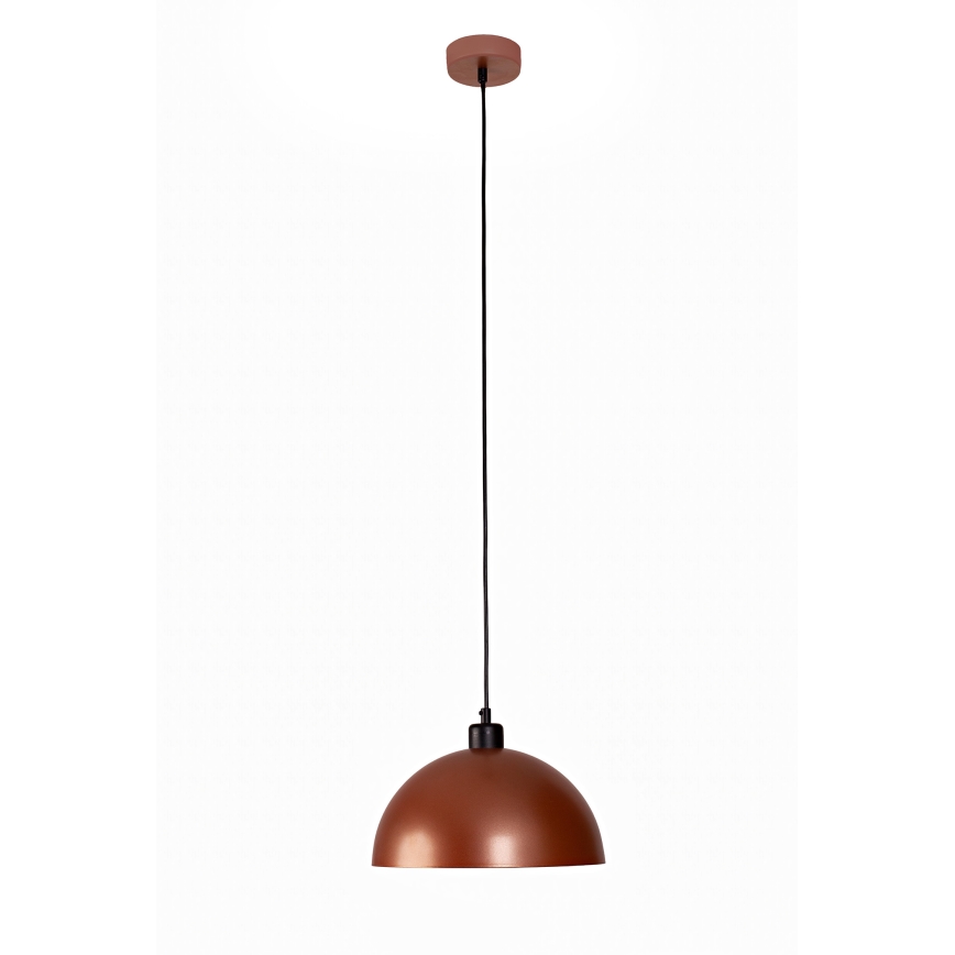 Duolla - Luster na sajli IRONLINE 1xE27/15W/230V prečnik 27 cm bakarna/crna