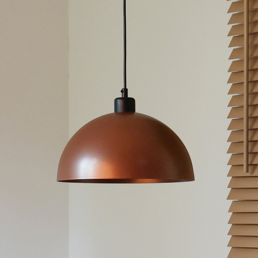 Duolla - Luster na sajli IRONLINE 1xE27/15W/230V prečnik 27 cm bakarna/crna