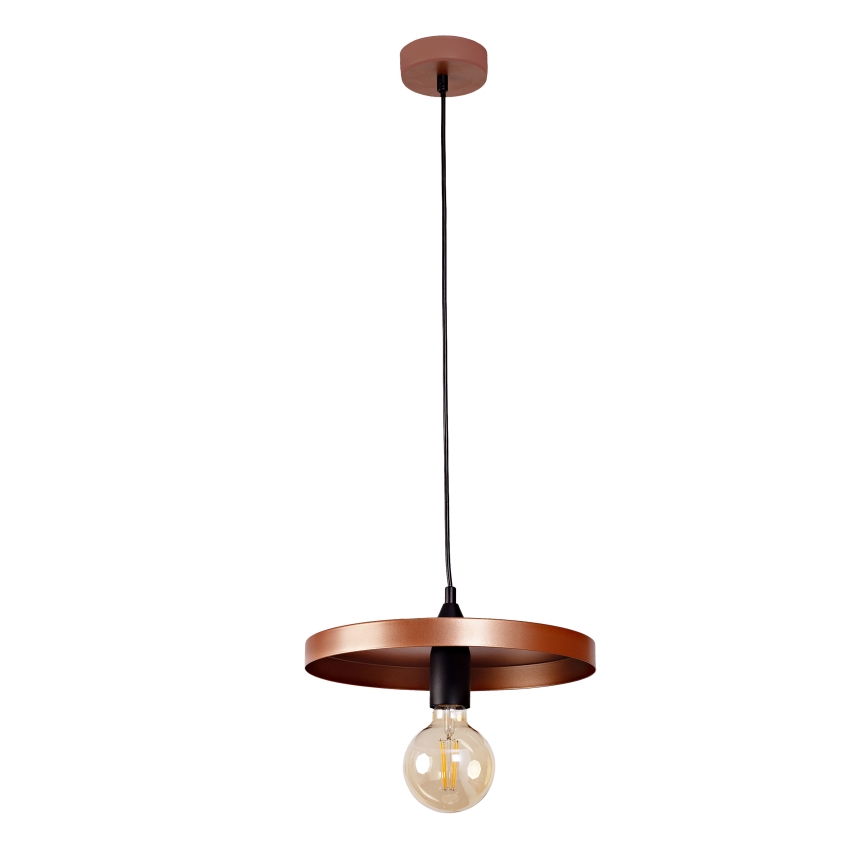 Duolla - Luster na sajli IRONLINE 1xE27/15W/230V Ø 30 cm bakarna/crna