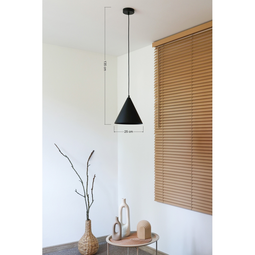 Duolla - Luster na sajli IRONLINE 1xG9/3W/230V prečnik 25 cm crna