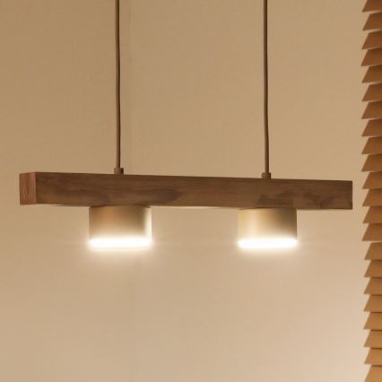 Duolla - Luster na sajli IRONLINE 2xGX53/3W/230V borovina hrast/bež