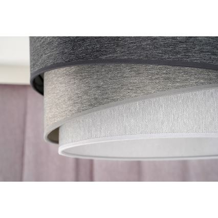 Duolla - Luster na sajli KOBO 1xE27/15W/230V, prečnik 45 cm, antracit/siva/bela