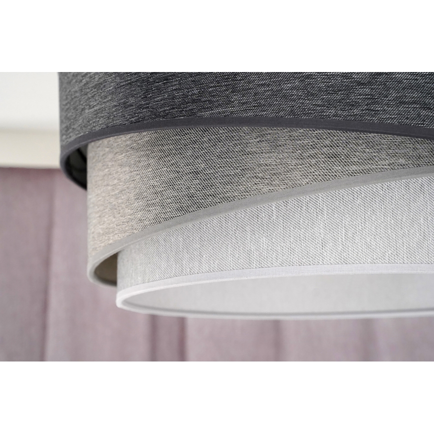 Duolla - Luster na sajli KOBO 1xE27/15W/230V, prečnik 45 cm, antracit/siva/bela