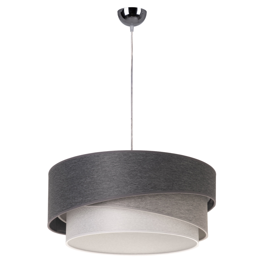 Duolla - Luster na sajli KOBO 1xE27/15W/230V, prečnik 45 cm, antracit/siva/bela