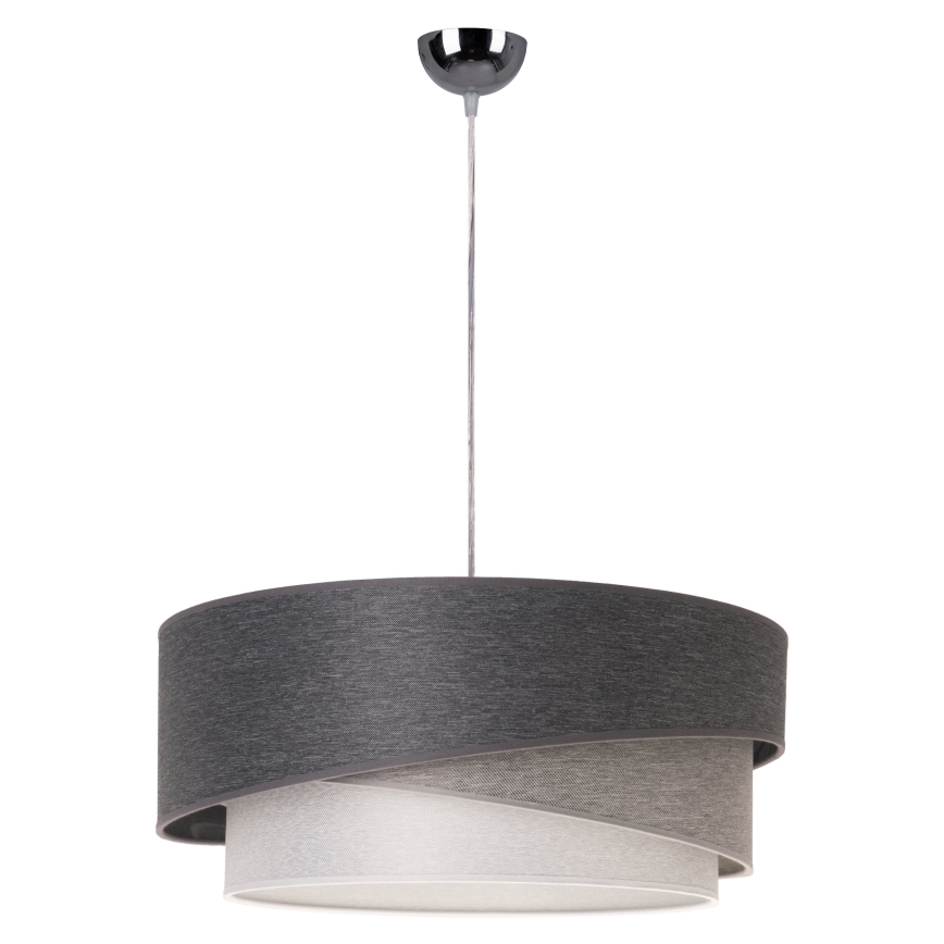 Duolla - Luster na sajli KOBO 1xE27/15W/230V, prečnik 45 cm, antracit/siva/bela