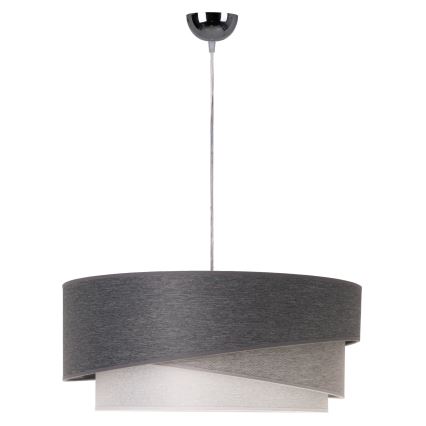 Duolla - Luster na sajli KOBO 1xE27/15W/230V, prečnik 45 cm, antracit/siva/bela