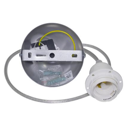 Duolla - Luster na sajli KOBO 1xE27/15W/230V, prečnik 45 cm, antracit/siva/bela