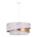 Duolla - Luster na sajli KOBO 1xE27/15W/230V prečnik 45 cm bela/roze zlato