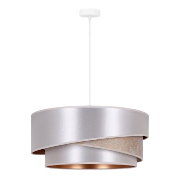 Duolla - Luster na sajli KOBO 1xE27/15W/230V prečnik 45 cm srebrna/zlatna