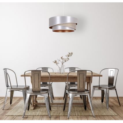 Duolla - Luster na sajli KOBO 1xE27/15W/230V prečnik 45 cm srebrna/zlatna
