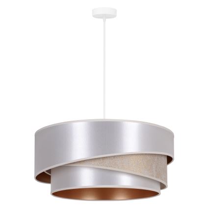 Duolla - Luster na sajli KOBO 1xE27/15W/230V prečnik 45 cm srebrna/zlatna