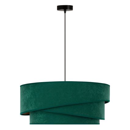 Duolla - Luster na sajli KOBO 1xE27/15W/230V prečnika 45 cm zelena/zlatna