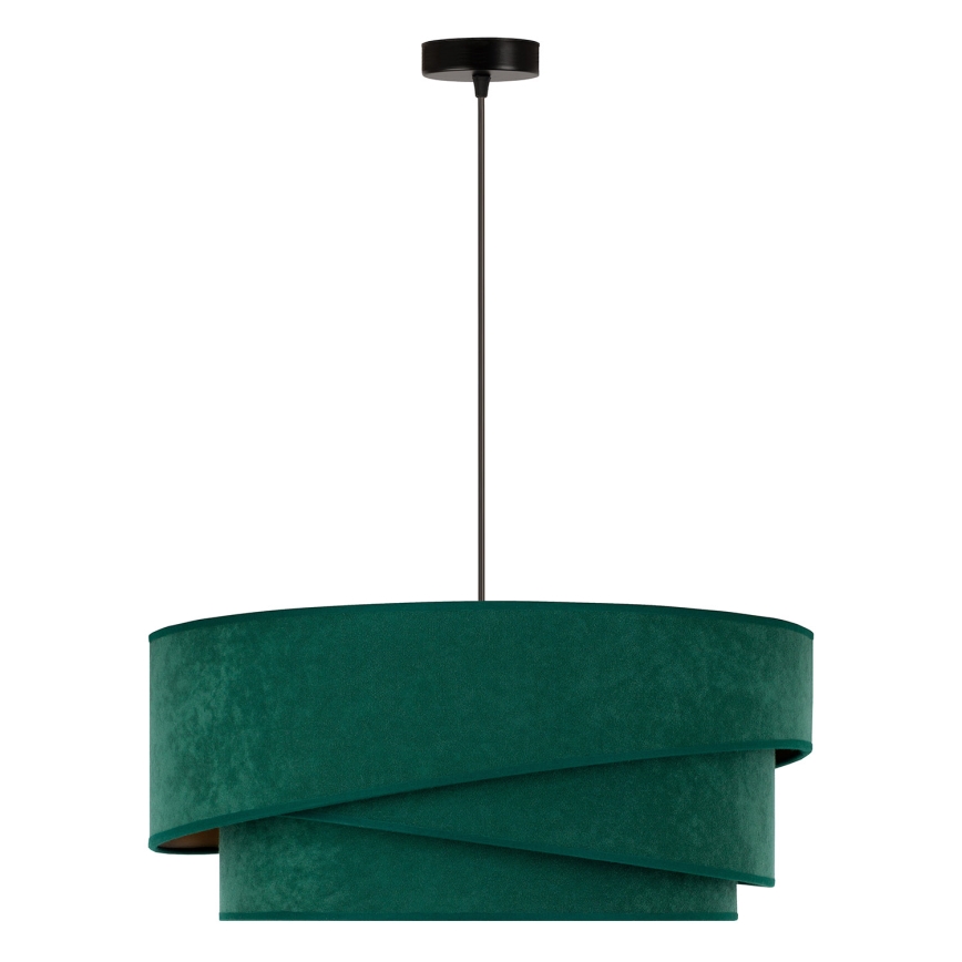 Duolla - Luster na sajli KOBO 1xE27/15W/230V prečnika 45 cm zelena/zlatna