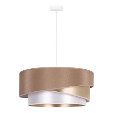 Duolla - Luster na sajli KOBO 1xE27/15W/230V Ø 45 cm bež/zlatna/bela