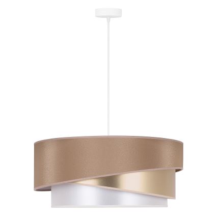 Duolla - Luster na sajli KOBO 1xE27/15W/230V Ø 45 cm bež/zlatna/bela