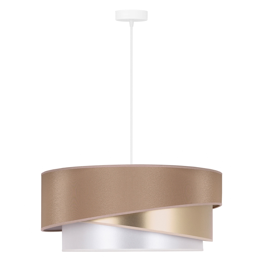 Duolla - Luster na sajli KOBO 1xE27/15W/230V Ø 45 cm bež/zlatna/bela