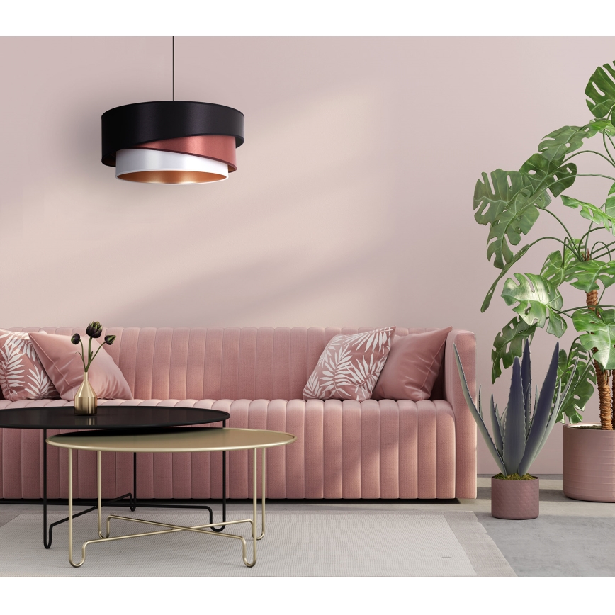 Duolla - Luster na sajli KOBO 1xE27/15W/230V Ø 45 cm crna/bordo/srebrna