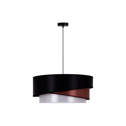 Duolla - Luster na sajli KOBO 1xE27/15W/230V Ø 45 cm crna/bordo/srebrna