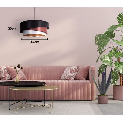 Duolla - Luster na sajli KOBO 1xE27/15W/230V Ø 45 cm crna/bordo/srebrna