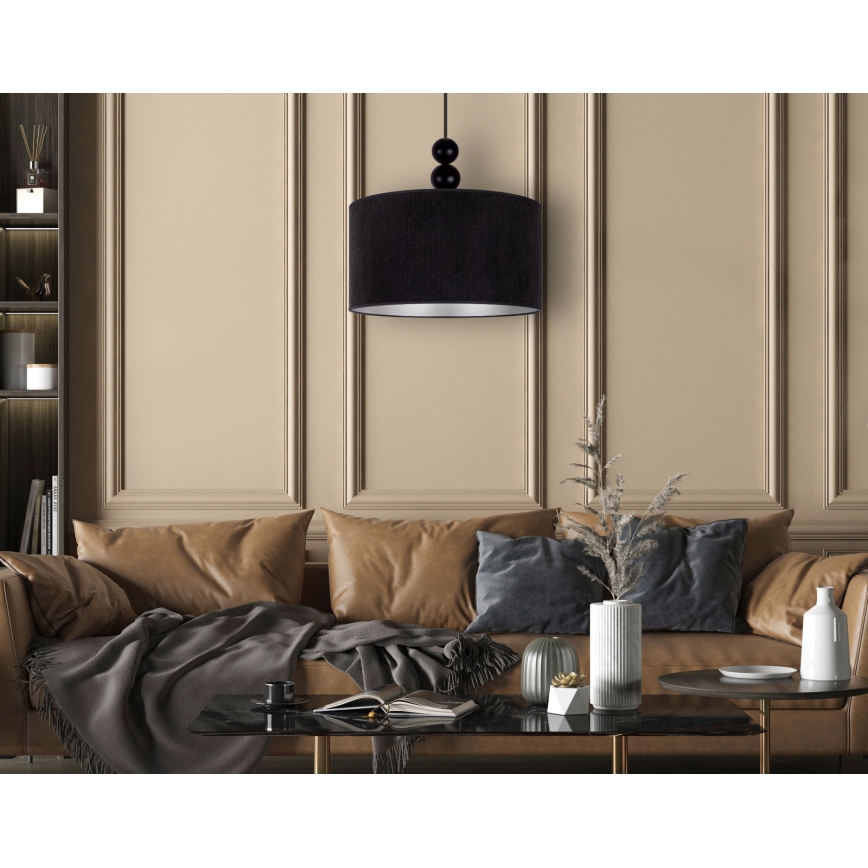Duolla - Luster na sajli LYON 1xE27/15W/230V prečnik 40 cm crna
