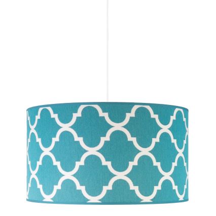 Duolla - Luster na sajli MAROKO 1xE27/40W/230V prečnik 45 cm tirkizna/bela