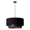 Duolla - Luster na sajli NANTES 1xE27/15W/230V prečnik 45 cm crna/bakarna