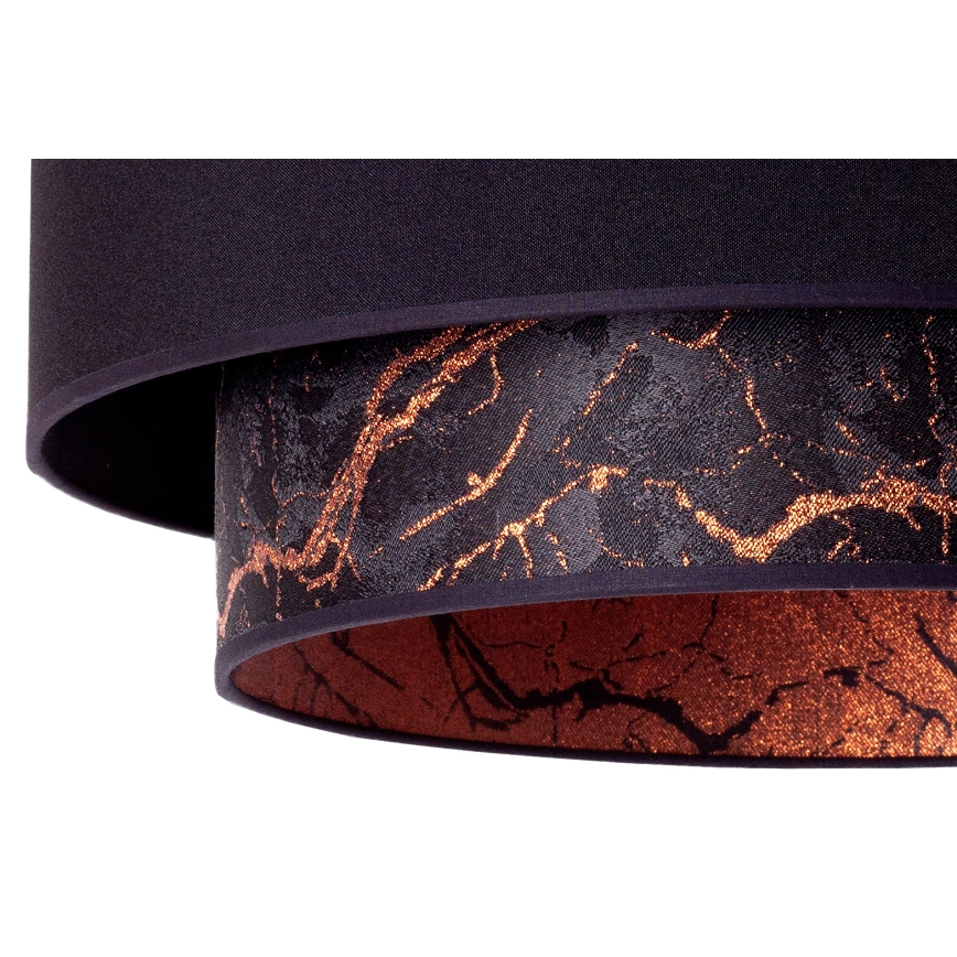 Duolla - Luster na sajli NANTES 1xE27/15W/230V prečnik 45 cm crna/bakarna