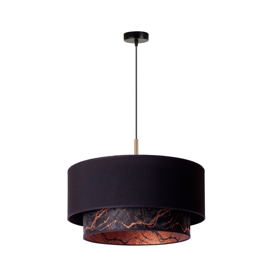 Duolla - Luster na sajli NANTES 1xE27/15W/230V prečnik 45 cm crna/bakarna