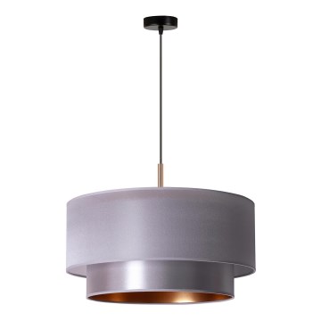 Duolla - Luster na sajli NANTES 1xE27/15W/230V, prečnik 45 cm, srebrna/bakarna