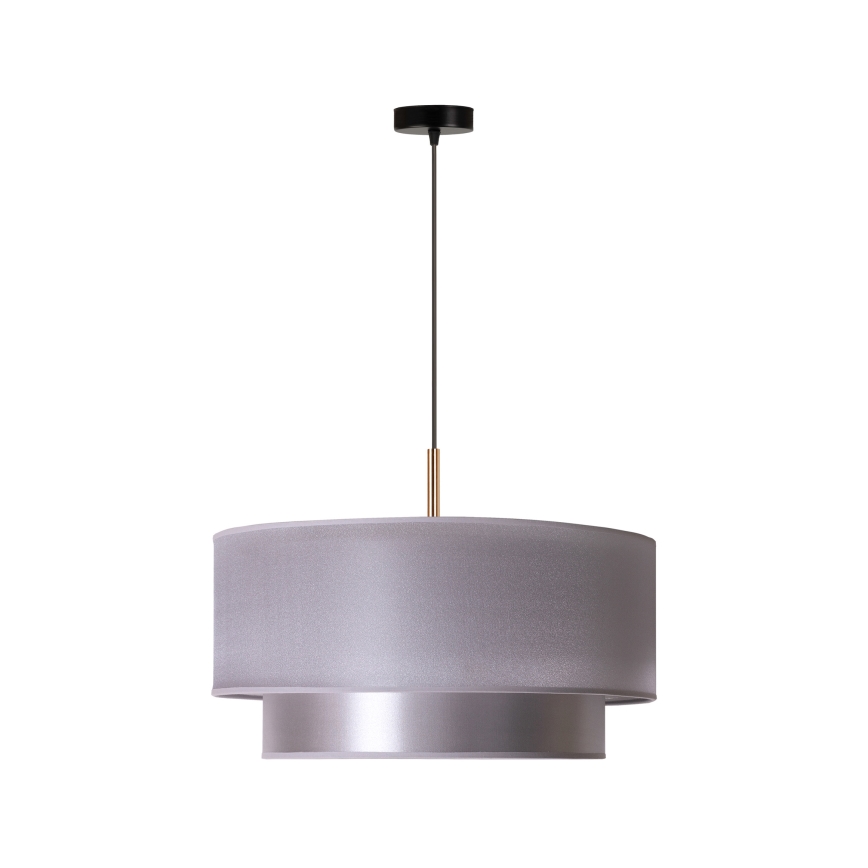 Duolla - Luster na sajli NANTES 1xE27/15W/230V, prečnik 45 cm, srebrna/bakarna