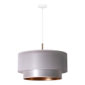 Duolla - Luster na sajli NANTES 1xE27/15W/230V prečnik 45 cm srebrni/bakarni