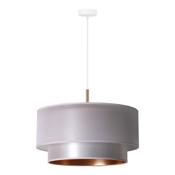 Duolla - Luster na sajli NANTES 1xE27/15W/230V prečnik 45 cm srebrni/bakarni
