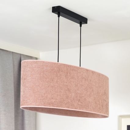 Duolla - Luster na sajli OVAL 2xE27/15W/230V ružičasti