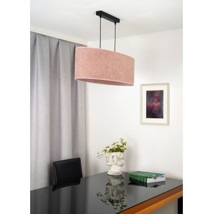 Duolla - Luster na sajli OVAL 2xE27/15W/230V ružičasti
