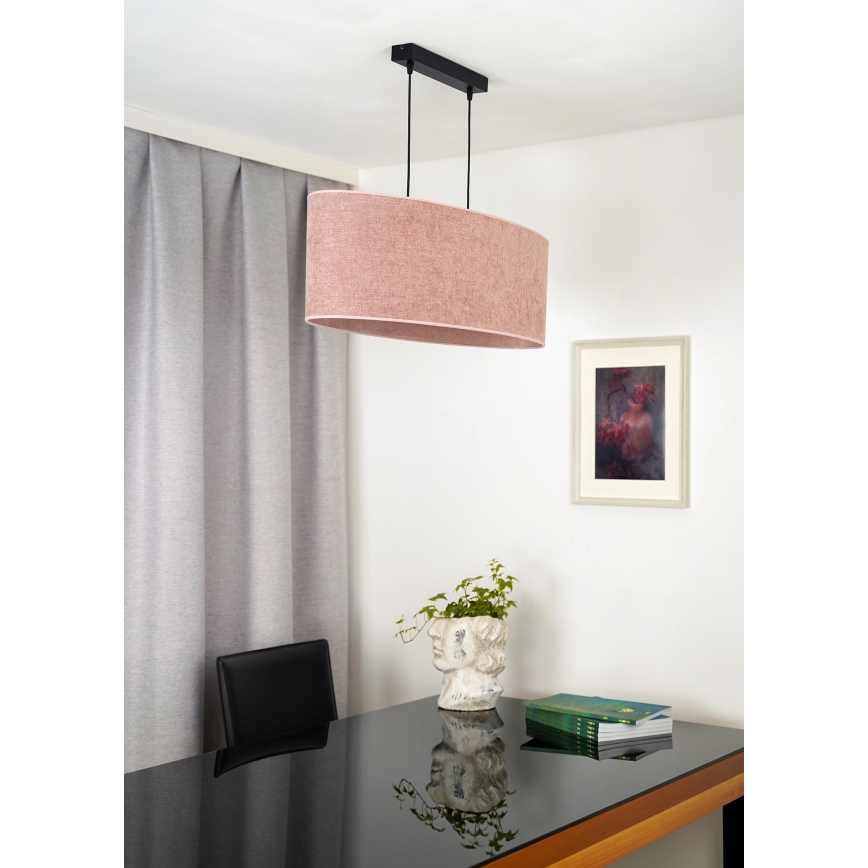 Duolla - Luster na sajli OVAL 2xE27/15W/230V ružičasti