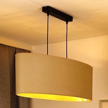Duolla - Luster na sajli OVAL VEGAN 2xE27/15W/230V krem boje