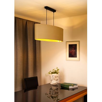 Duolla - Luster na sajli OVAL VEGAN 2xE27/15W/230V krem boje