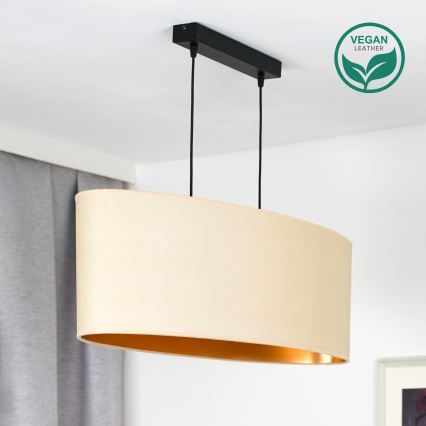 Duolla - Luster na sajli OVAL VEGAN 2xE27/15W/230V krem boje