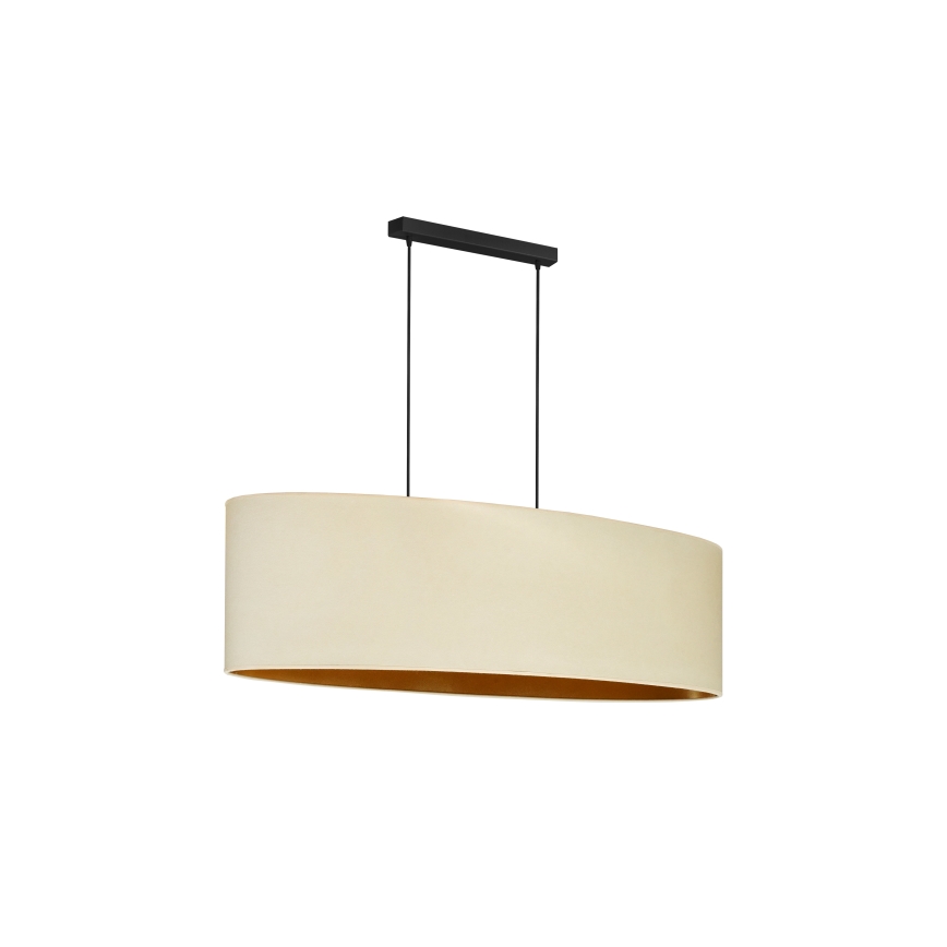 Duolla - Luster na sajli OVAL VEGAN 2xE27/15W/230V krem boje