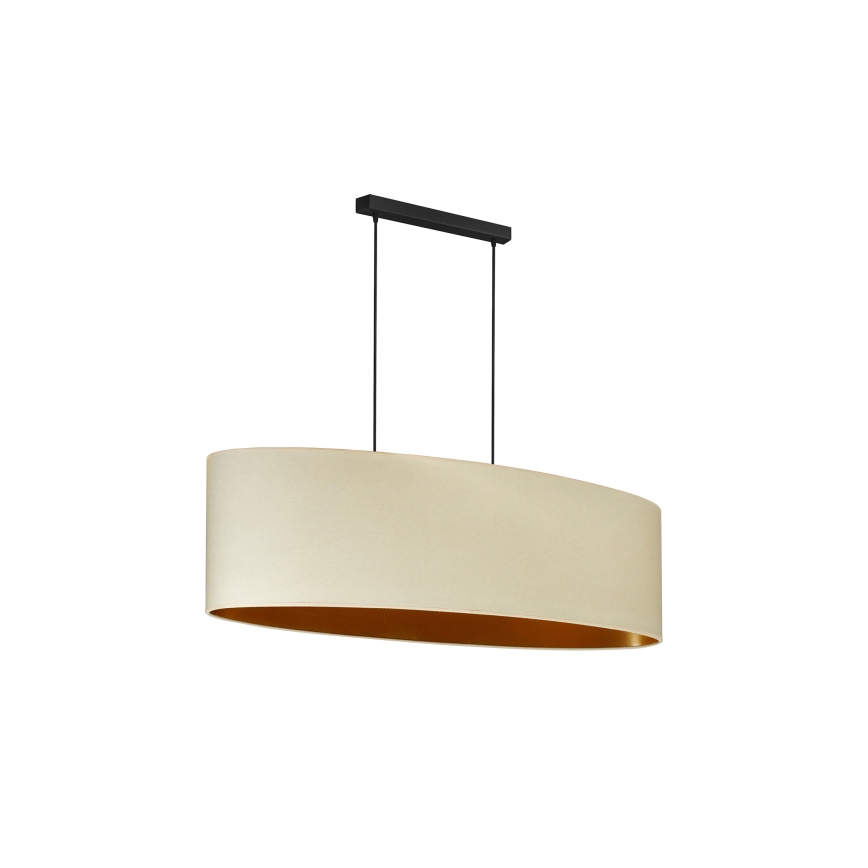 Duolla - Luster na sajli OVAL VEGAN 2xE27/15W/230V krem boje