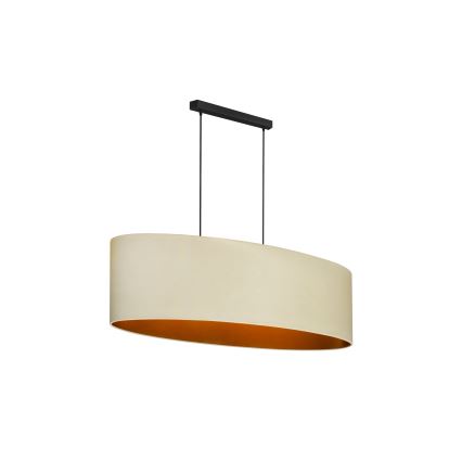 Duolla - Luster na sajli OVAL VEGAN 2xE27/15W/230V krem boje