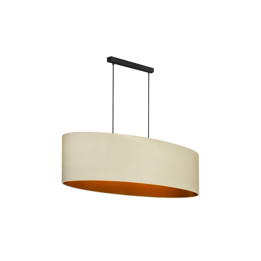 Duolla - Luster na sajli OVAL VEGAN 2xE27/15W/230V krem boje