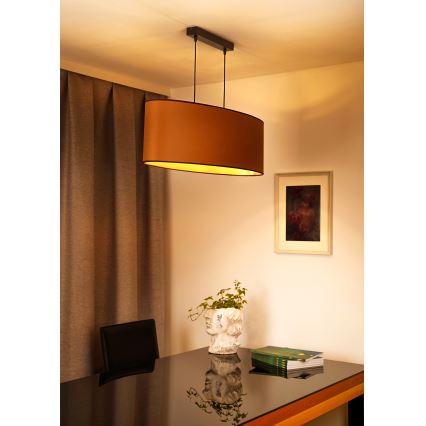 Duolla - Luster na sajli OVAL VEGAN 2xE27/15W/230V smeđa