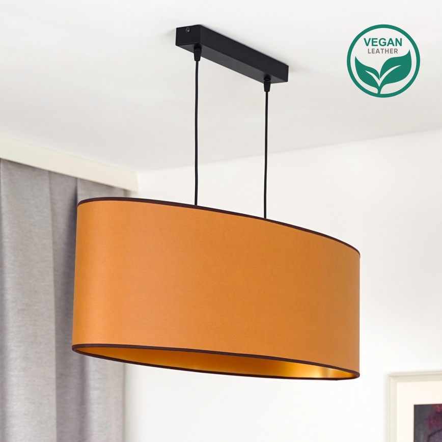 Duolla - Luster na sajli OVAL VEGAN 2xE27/15W/230V smeđa