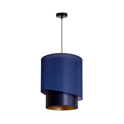 Duolla - Luster na sajli PARIS 1x E27/15W/230V, prečnik 40 cm, plava/zlatna